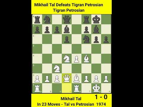 Mikhail Tal Defeats Tigran Petrosian In 23 Moves | Tal vs Petrosian | 1974