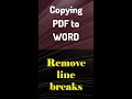 Copying PDF To Word Fix Hard Returns Shorts