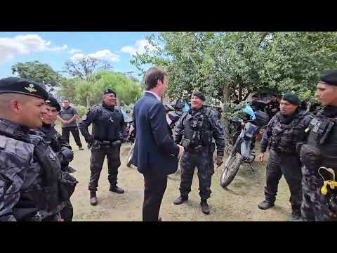 Inauguración de una base de la Policía Motorizada en Campo Santo