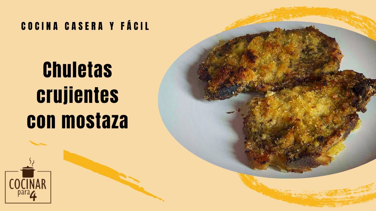 Chuletas crujientes con mostaza