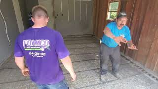Watch video: Calling A Last Minute Audible To Install A New Concrete Slab - Liberty, NY