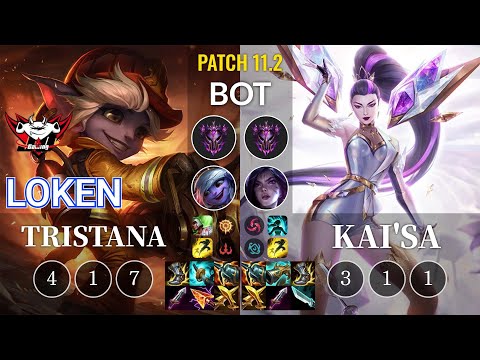 JDG LokeN Tristana vs Kai'Sa Bot - KR Patch 11.2
