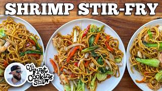 Shrimp Stir-Fry Noodles on the Blackstone Griddle