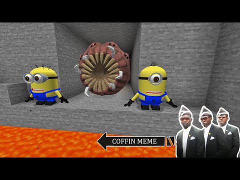 TRAPS For Giant Worm by Minions in Minecraft - Coffin Meme