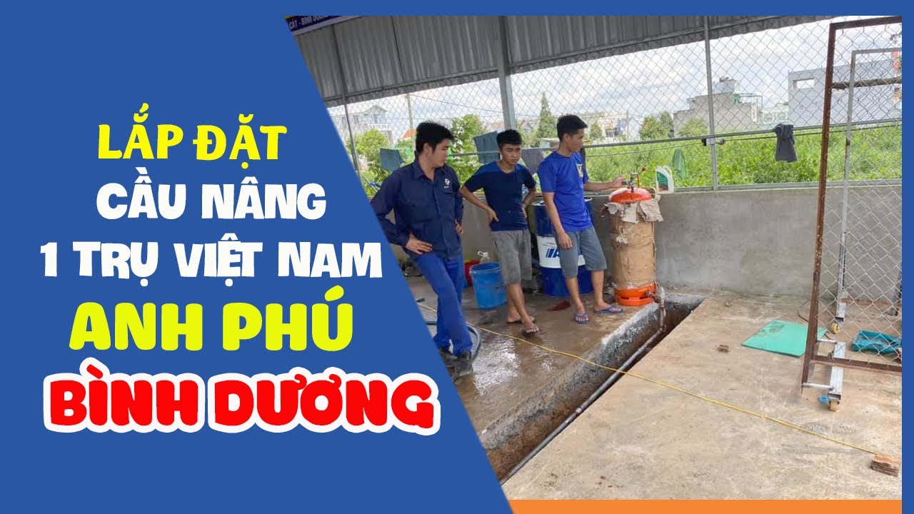 Cách đào hố móng cầu nâng 1 trụ Việt Nam lắp âm nền chữ H 5