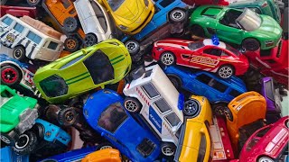 Miniature toy cars collection, police cars and other type of vehicles