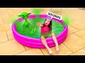 MY LITTLE SISTER FELL INTO THE ALIEN S GREEN POOL AND GOT ​​STUCK