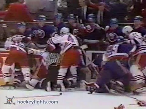 Islanders vs Rangers Post-Game Brawl Apr 5, 1990