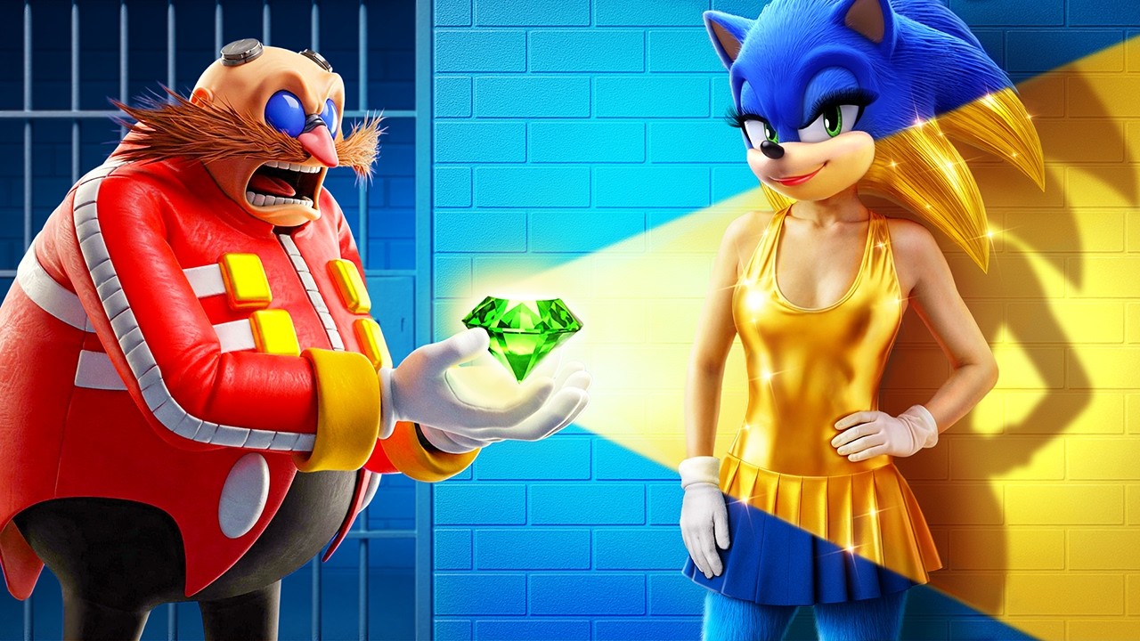 Rich Super Sonic trying to escape from Eggman's prison! Sonic's sister is missing!