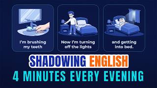4-Minute Evening Routine English Practice | Shadowing & Speaking for Beginners