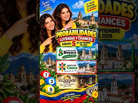 Lotería de Boyacá, Cauca y Dorado Noche: Probabilidades sábado 5 de Septiembre 2026 #shorts