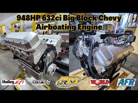 948HP 840TQ 632ci Big Block Chevy Airboating Engine for Norman Dyno Test at Prestige Motorsports