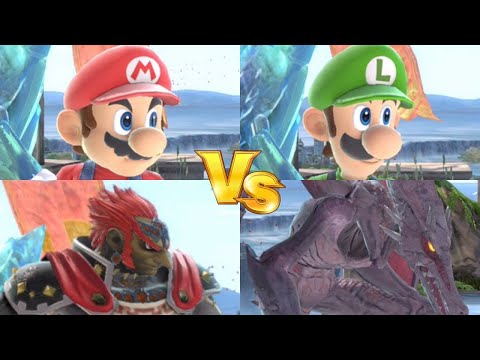 SSBU - Mario and Luigi vs Ganondorf and Ridley