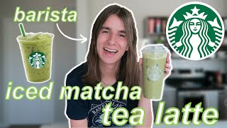 How To Make A Starbucks Iced Matcha Tea Latte At Home // by a barista