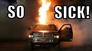 My Truck Caught FIRE During Burnout Contest.. I WON!!!!!!