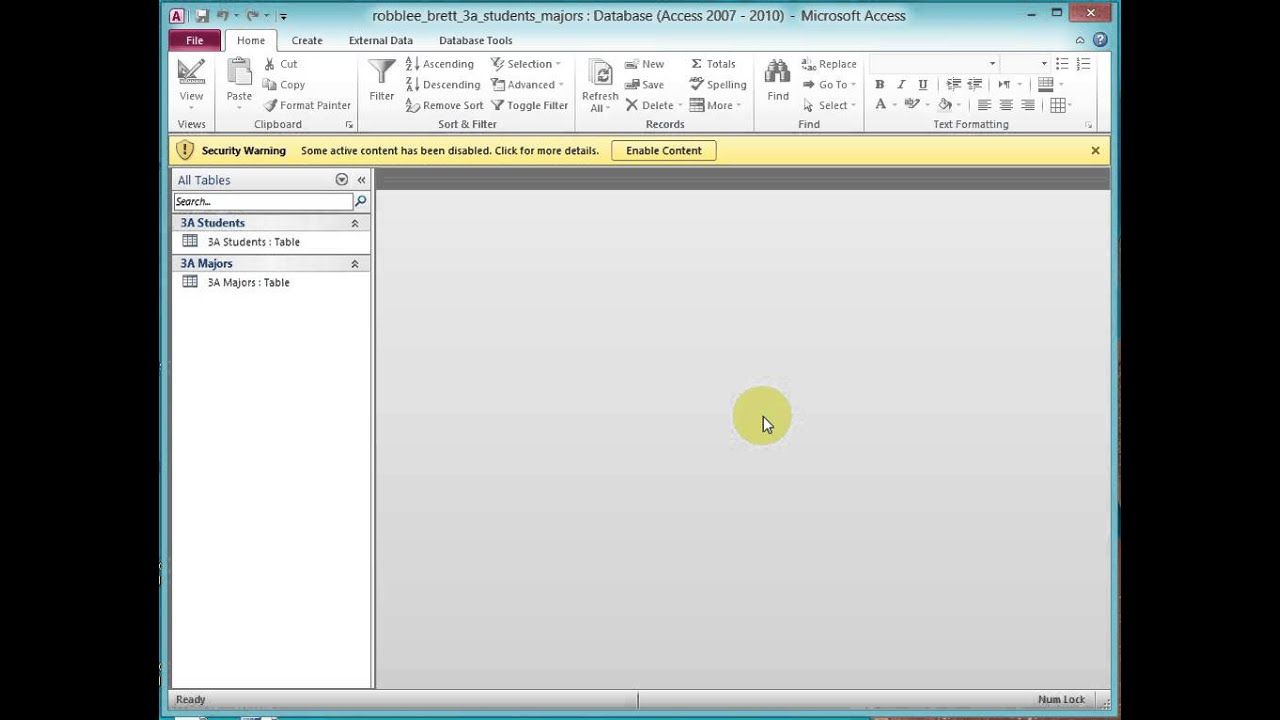 Create a form -- Activity 3.01