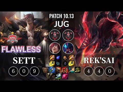 APK Flawless Sett vs Rek'Sai Jungle - KR Patch 10.13