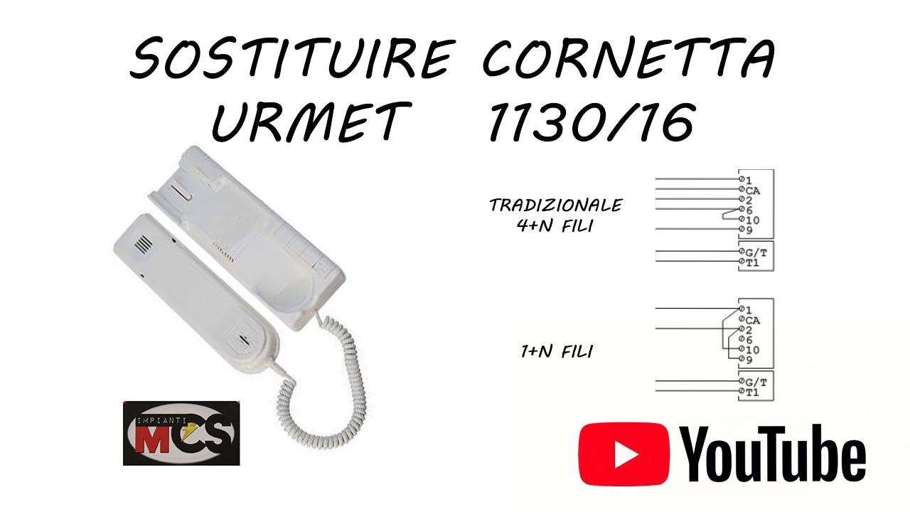 CITOFONO sostituire CORNETTA URMET 1130/16