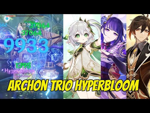 C0 Nahida Hyperbloom with Raiden & Zhongli - Archon Trio Hyperbloom Team