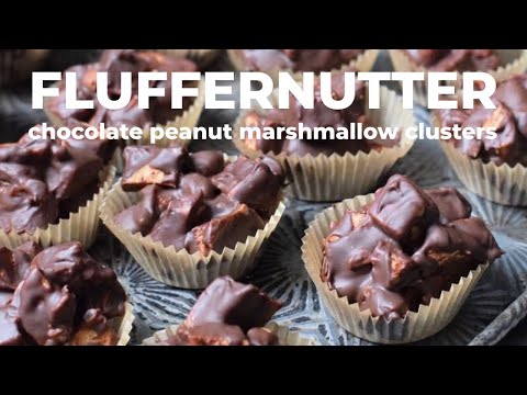 Chocolate FLUFFERNUTTERS! Homemade peanut + marshmallow + chocolate clusters
