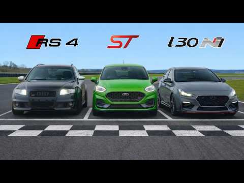 Audi RS4 vs Fiesta ST vs i30N: Track Battle