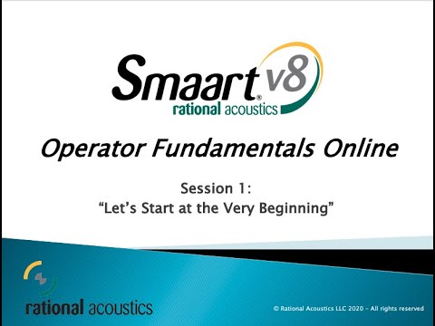 Smaart Operator Fundamentals Online: 1 - Let's Start At The Very Beginning