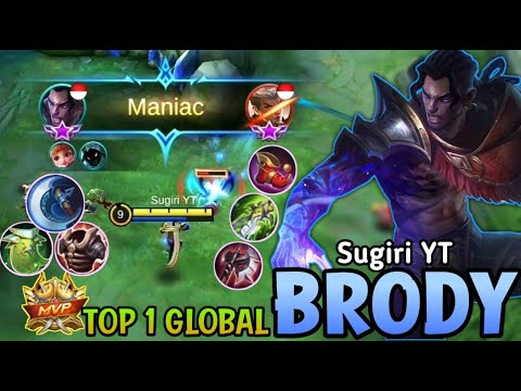 Brody Rip SAVAGE!! Top 1 Global Brody - Brody Build One Hit - Mobile Legends
