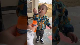 WHEN THE KID TRIES TO MAKE A BUBBLE