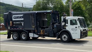 Casella Side Loader Garbage Truck Driving
