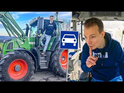 Mit dem TRAKTOR auf der verbotenen Straße: Überführung vom Fendt 415! | Trecker-Express