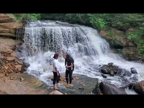Beautiful Waterfalls in Michigan. Pictured rocks national Lakeshore.