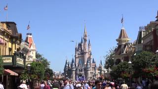 Helicopter filming over the Magic Kingdom