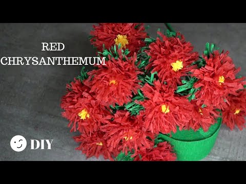 220 Make Paper Flowers Chrysanthemum/ DIY Easy Art Flowers Video