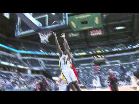 Tyler Hansbrough throws down the putback jam