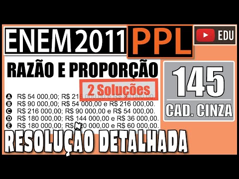 [ENEM 2011 PPL] 145 📓 RAZÃO E PROPORÇÃO Pedro ganhou R$ 360 000,00 em uma loteria federal e resolveu
