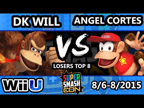 Super Smash Con - DKwill (Donkey Kong) Vs. Angel Cortes (Diddy Kong) - Losers Top 8 - Smash Wii U