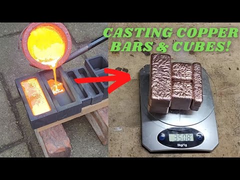 Casting copper bars and cubes - Devil Forge - Melting metal