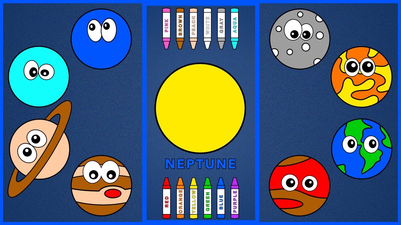Let's Color PLANETS for BABY | Learn Colors | Mercury Venus Earth Mars Jupiter Saturn Uranus Neptune