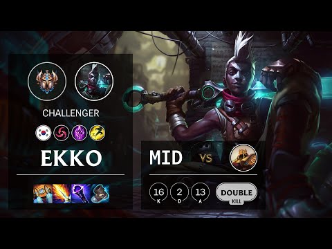 Ekko Mid vs Azir - KR Challenger Patch 11.3