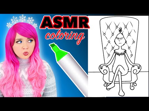 ASMR Coloring The Grinch | Calming ASMR Coloring Sounds for Relaxation & Stress-Relief
