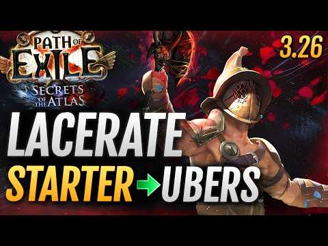 [PoE 3.26] Bleed LACERATE Gladiator - League Starter to Ubers Build Guide for Path of Exile