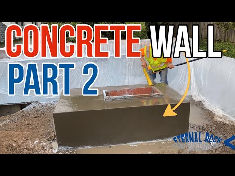 How to Pour A Sand Finish Concrete Retaining Wall with Finishing Techniques Part 2