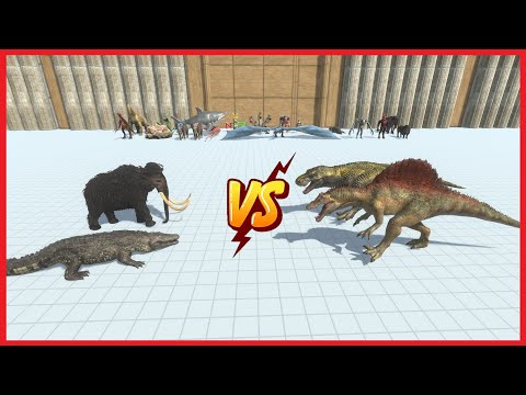 WOOLY MAMMOTH & PURUSSAURUS VS BOSS & MINI BOSS - ANIMAL REVOLT BATTLE SIMULATOR