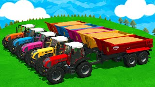 Rigitrac Tractors Hauling Corn with Claas Telehandlers