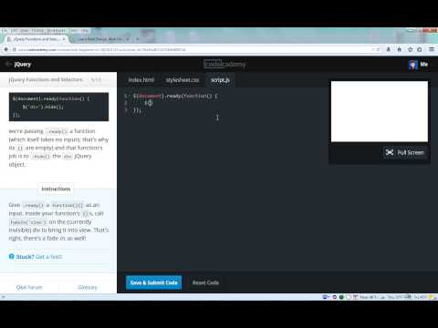 Codecademy: jQuery - Using Functions to Select HTML Elements Walkthrough