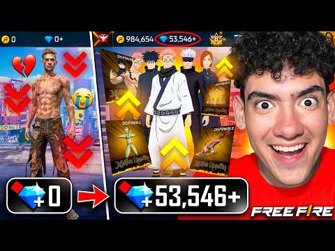 LE RECARGUE 50.000 DIAMANTES en FREE FIRE A UN SEGUIDOR Y LE COMPRE TODO JUJUTSU KAISEN !! TheDonato