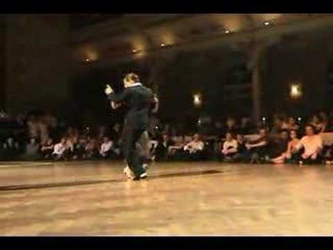  Diana de Valle  and  Juan Camerlingo  are  dancing  to  the  milonga  "  Estampa De Varon  "