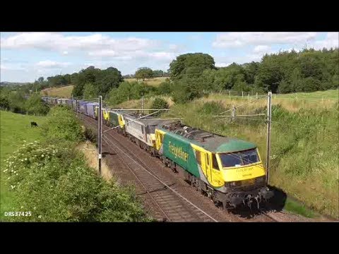 4x Class 90's 4M49 Coatbridge - Crewe near Lockerbie: 16/7/17 plus more