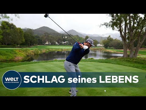 JON RAHMS GOLF-ZAUBERSCHLAG: Golfball tanzt auf dem Wasser zum Ass