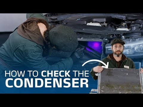 Part of a video titled How to Check the A/C Condenser of a Car - YouTube
